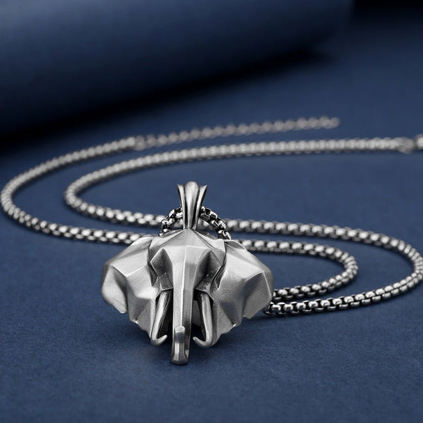 Elephant shape design trendy personality men's necklace - PetPoy Shop