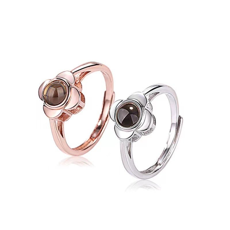 Fashionable and simple four - leaf clover projection ring - PetPoy Shop