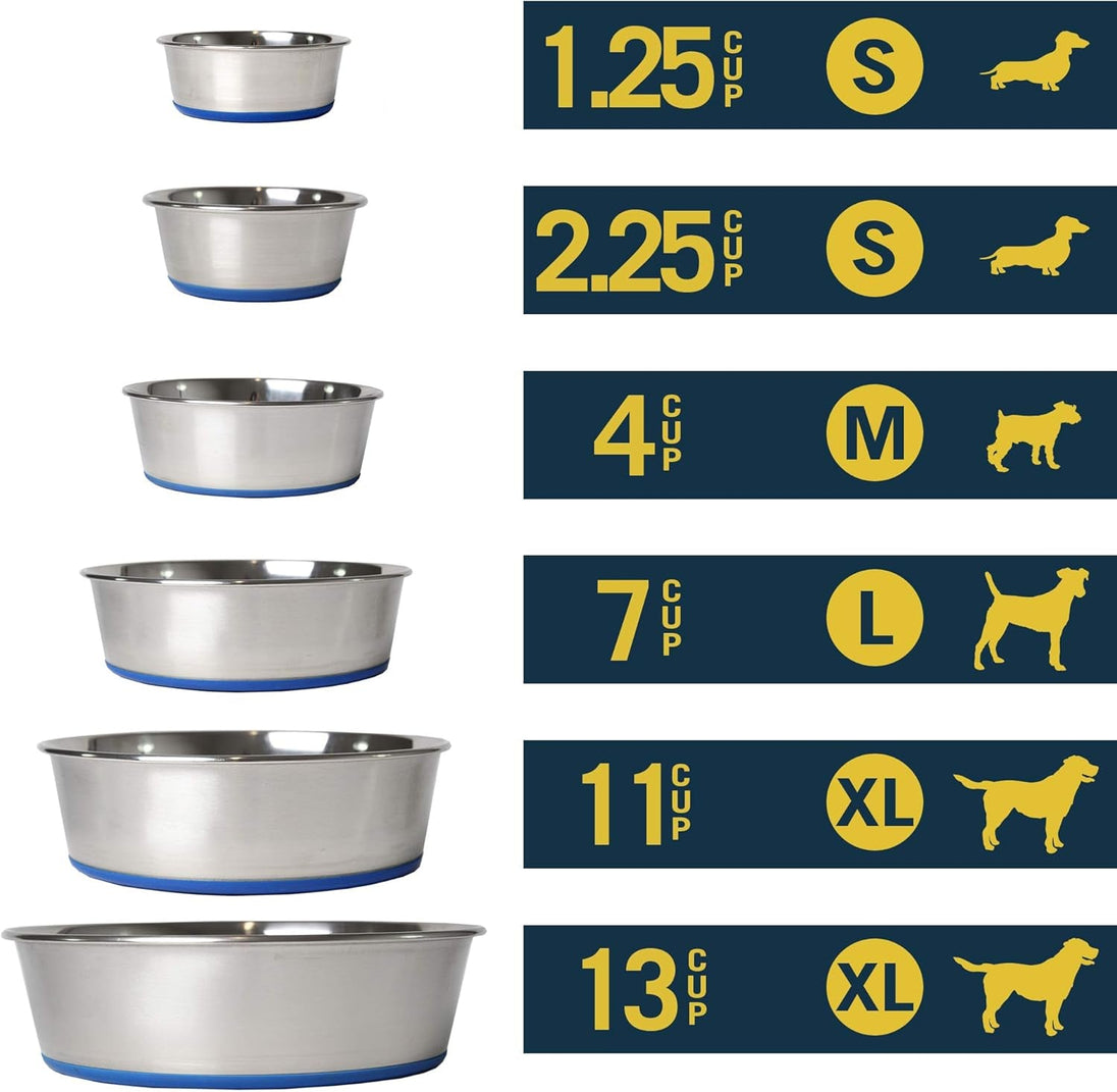Ourpet'S Durapet Premium Dishwasher Safe Stainless Steel Dog Bowl for Food or Water [Multiple Sizes for Small to Large Dogs] in Traditional or Wide Base Design - 8 CUP - PetPoy Shop