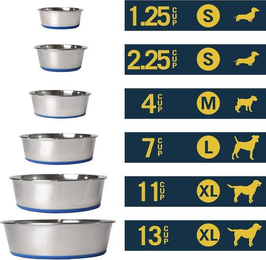 Ourpet'S Durapet Premium Dishwasher Safe Stainless Steel Dog Bowl for Food or Water [Multiple Sizes for Small to Large Dogs] in Traditional or Wide Base Design - 8 CUP - PetPoy Shop