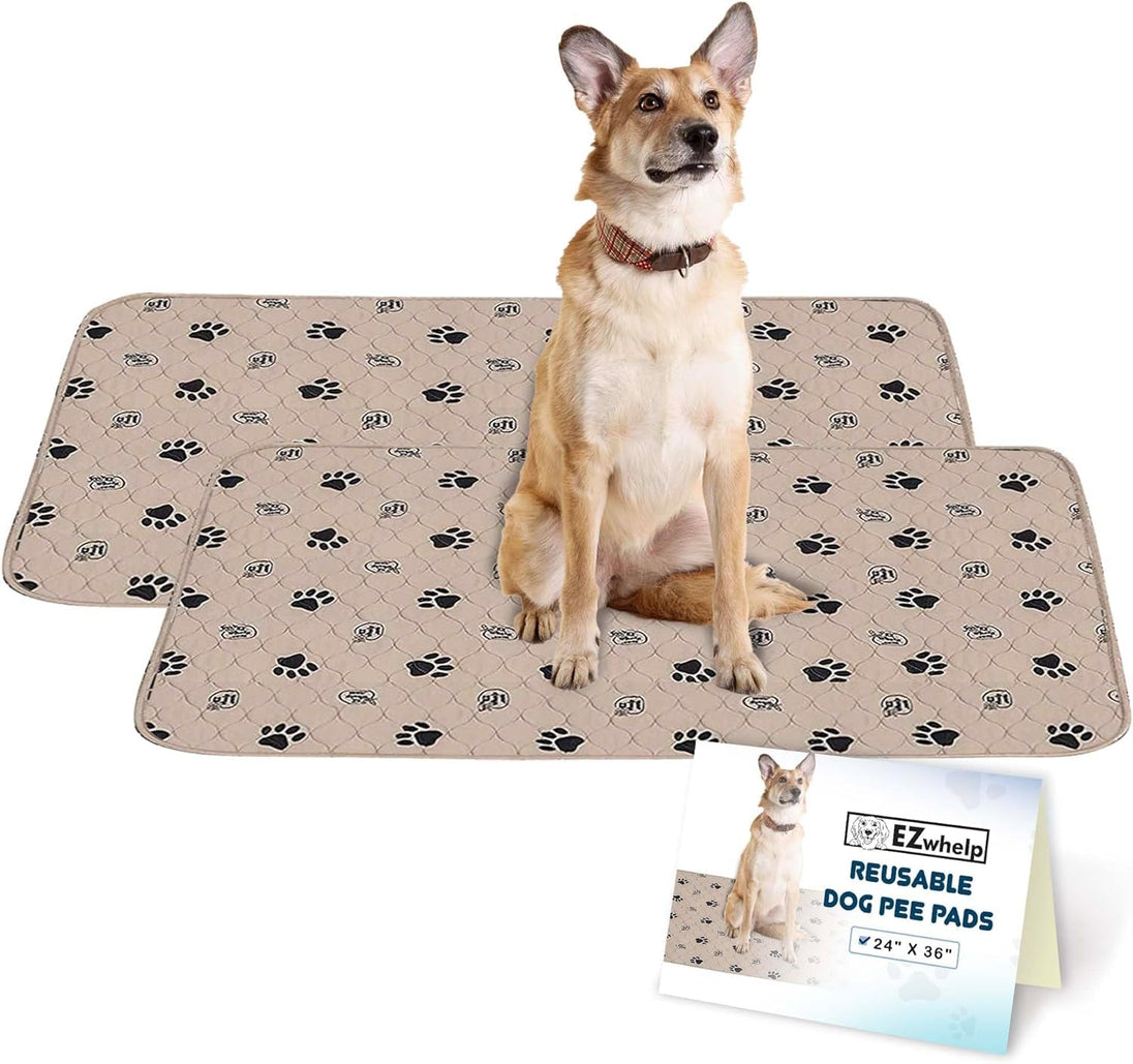 Reusable Dog Pee Pads, Washable Waterproof Mats for Potty Training or Whelping Pads, Puppy Pad with Rounded Corners, 24X36 Inch, 2 Pack - PetPoy Shop