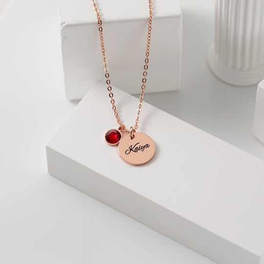S925 Silver Light luxury fashion medal with birthstone can be customized name design all - match bracelet - PetPoy Shop